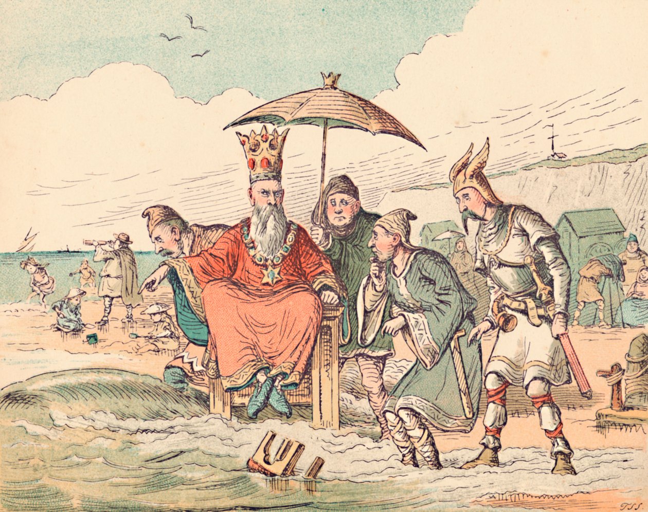 Canute ve Saraylılar, c1884 by Thomas Strong Seccombe