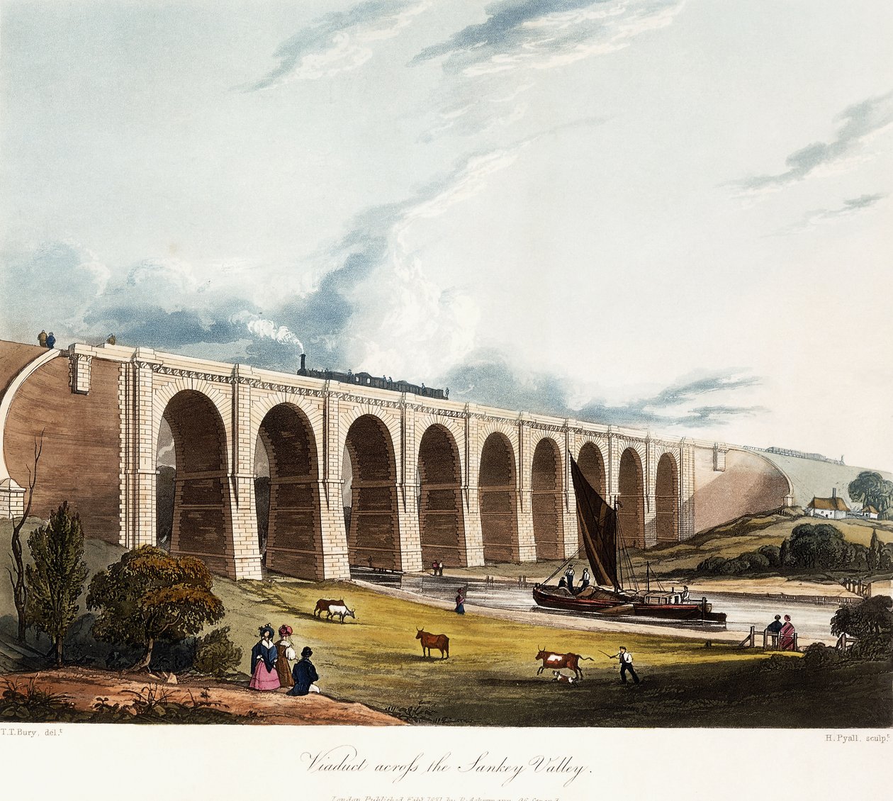 Sankey Vadisi boyunca Viyadük, 1831 by Thomas Talbot Bury