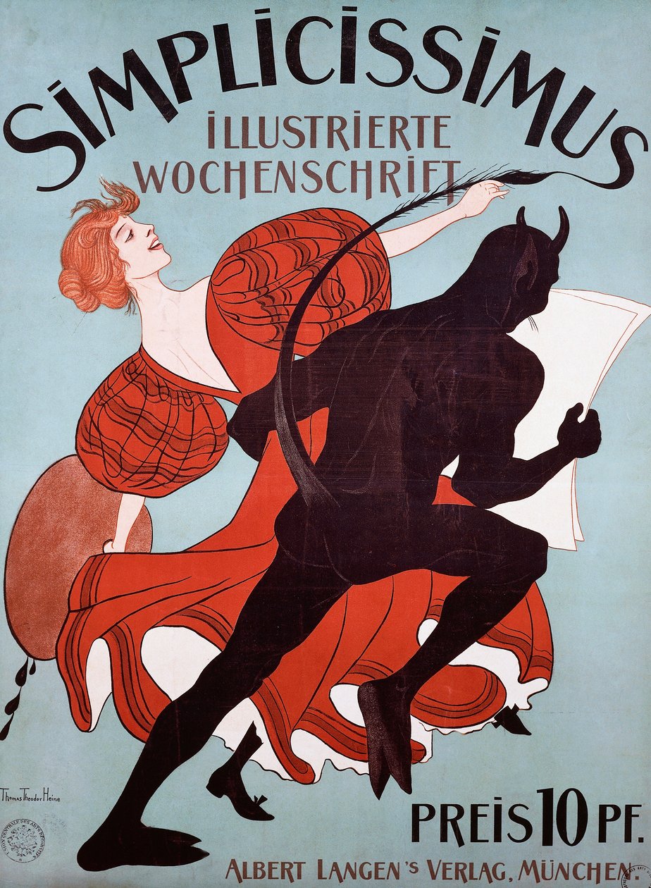 Simplicissimus reklam afişi by Thomas Theodor Heine