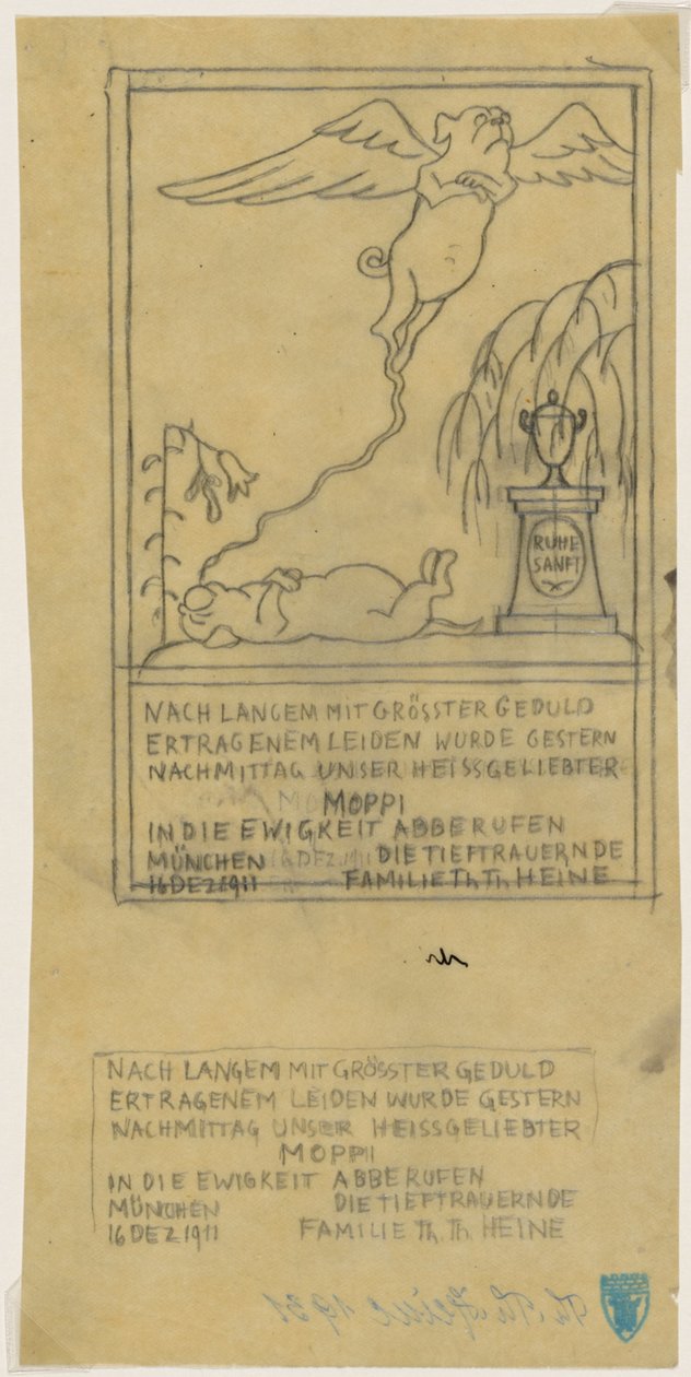 Bir boksör için ölüm bildirimi by Thomas Theodor Heine
