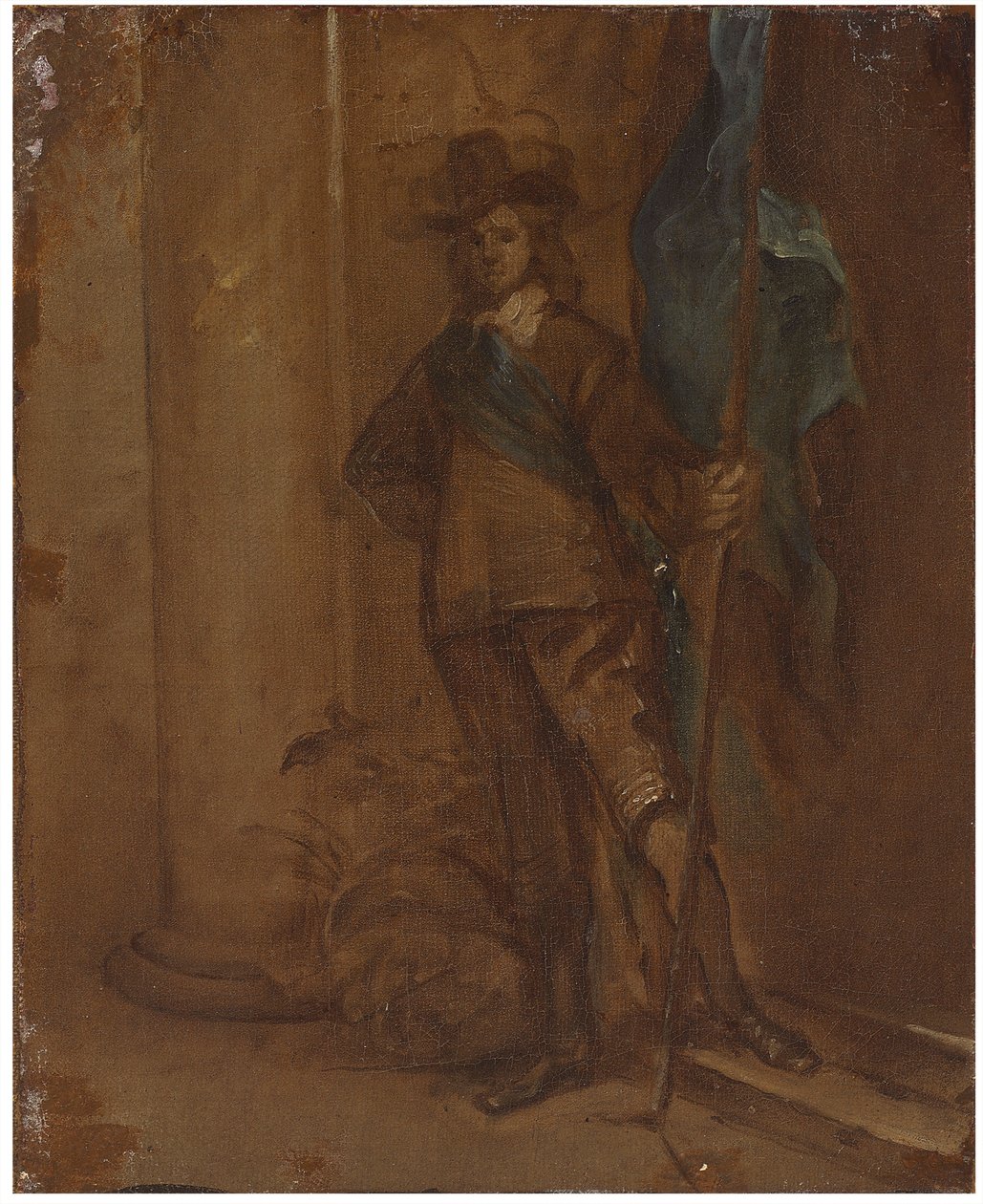 Bayraklı bir asker by Thomas Willeboirts Bosschaert