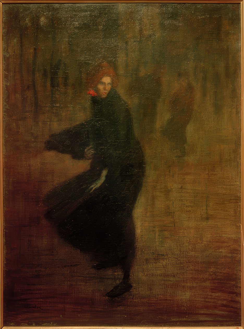 Sokakta genç kadın işçi by Théophile Alexandre Steinlen