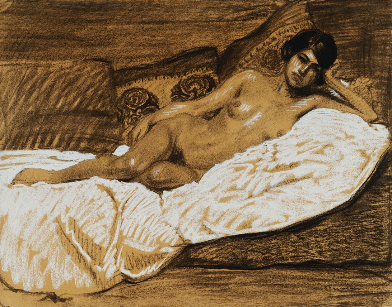çıplak uzanmış; Nu Allonge, by Théophile Alexandre Steinlen
