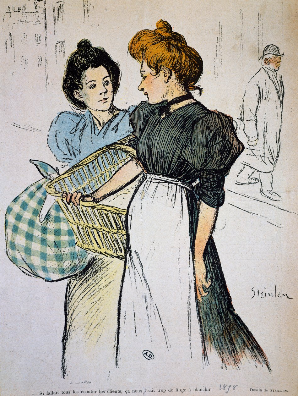 Çamaşırcı kadınlar, baskı, Fransa by Théophile Alexandre Steinlen