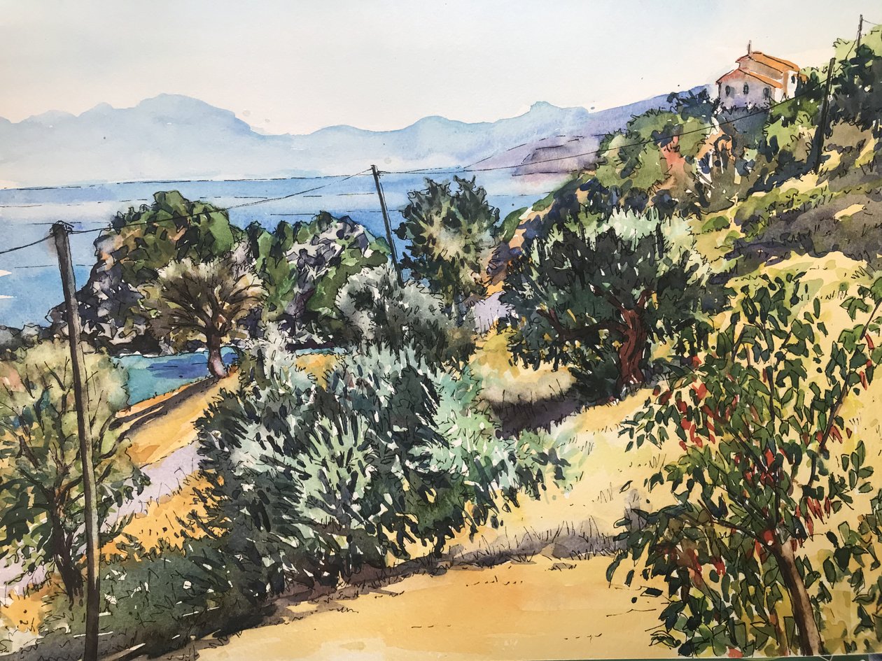 Günün Sıcağı Yunanistan 2020 (suluboya) by Tilly Willis