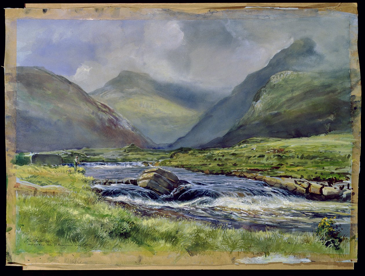 Bundorragha River, Kings and Rock Pools, Co. Mayo, İrlanda, 1997 (kağıt üzerinde wc) by Tim Scott Bolton