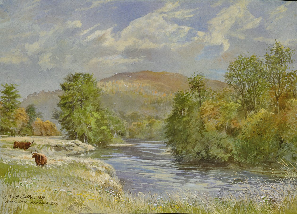 Spey Nehri, Kinrara, 1989 (wc) by Tim Scott Bolton