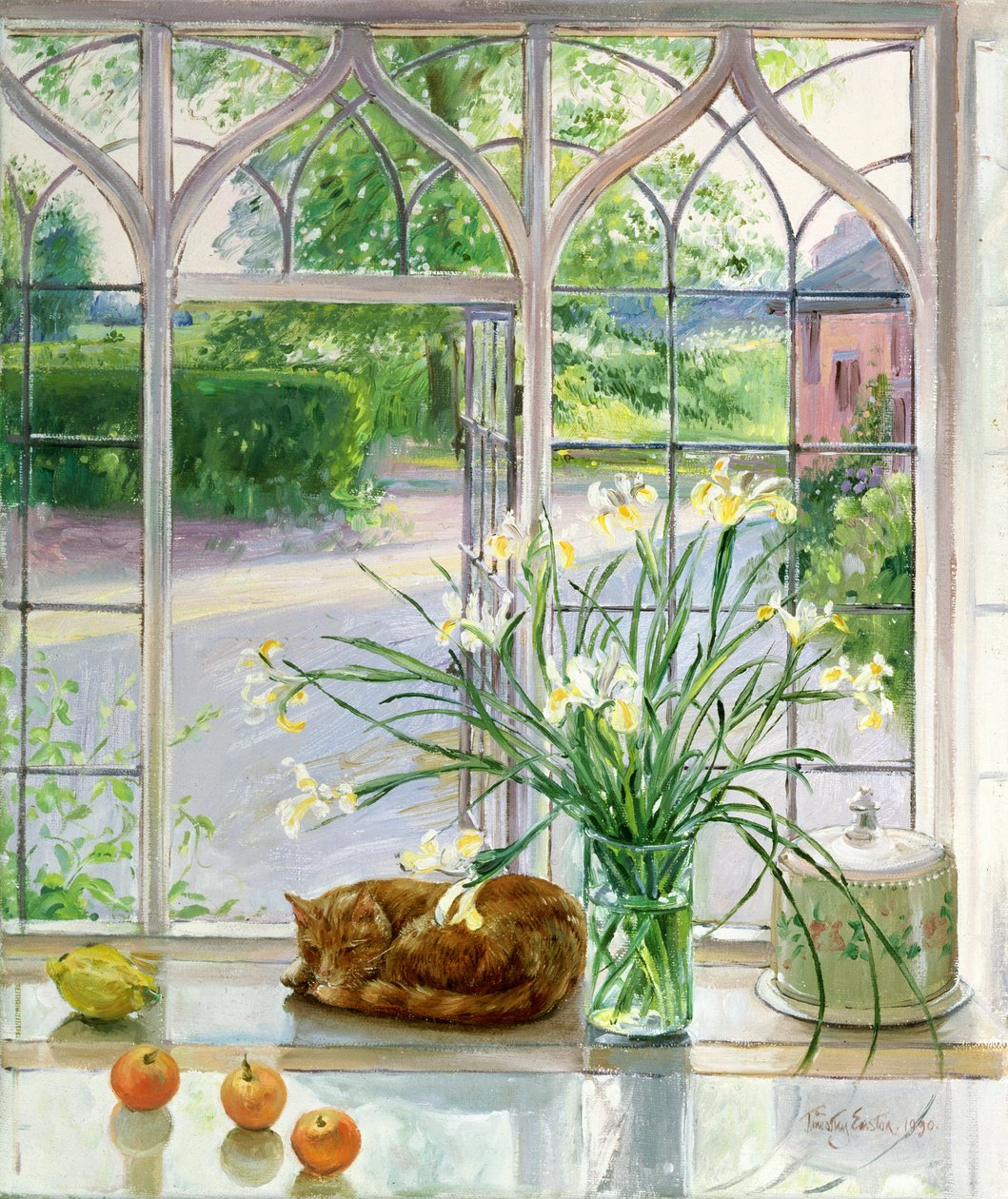 İrisler ve Uyuyan Kedi, 1990 by Timothy Easton