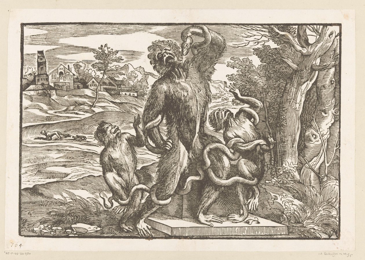 Laocoön grubunun karikatürü by Titiaan