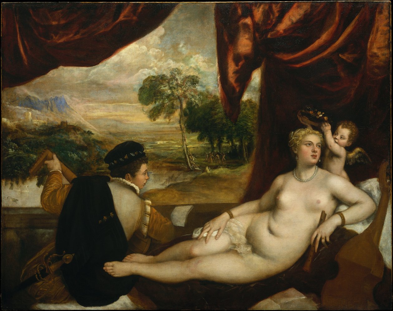 Venüs ve Ud Oyuncusu by Tiziano Vecelli