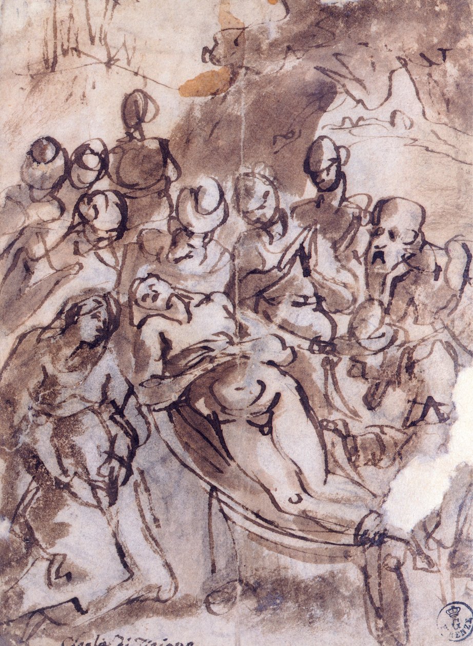 Titian tarafından ifade (yaklaşık 1490-1576), çizim by Titian (c.1488 1576)