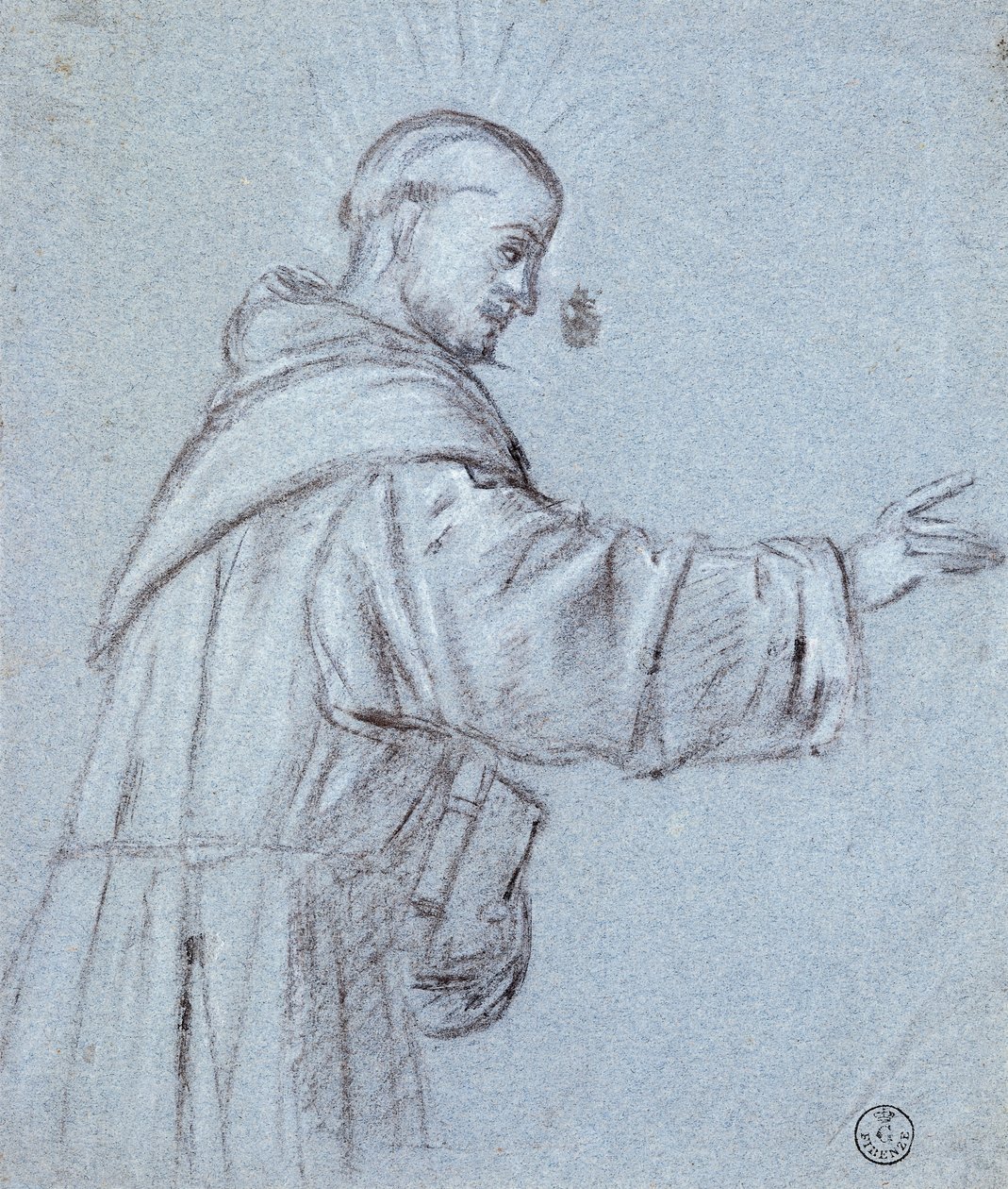Titian tarafından Monk (1490-1576 dolaylarında), çizim by Titian (c.1488 1576)