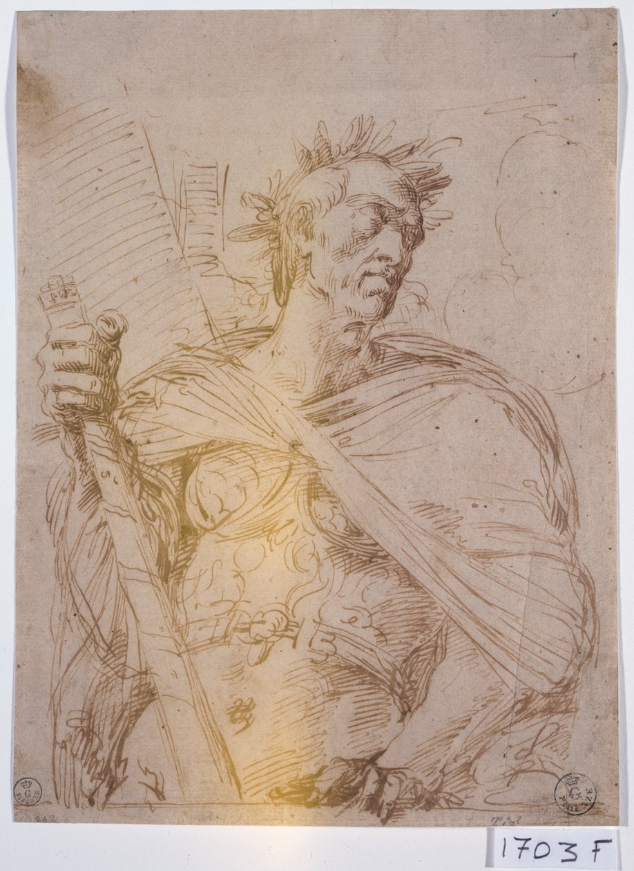 Roma İmparatoru (kağıt üzerine kalem ve mürekkep) by Titian (c.1488 1576)
