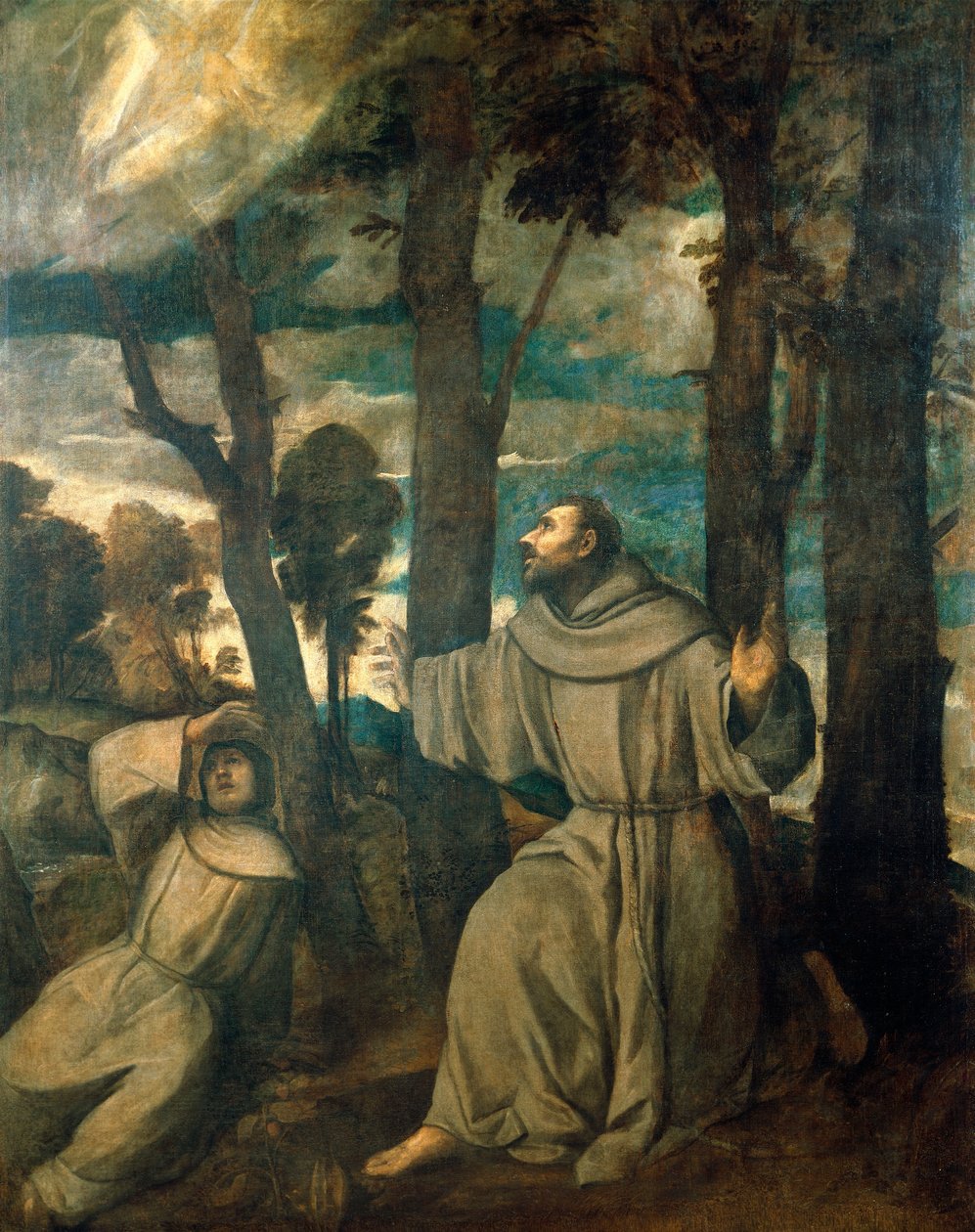 St Francis stigmata alıyor by Titian (c.1488 1576)