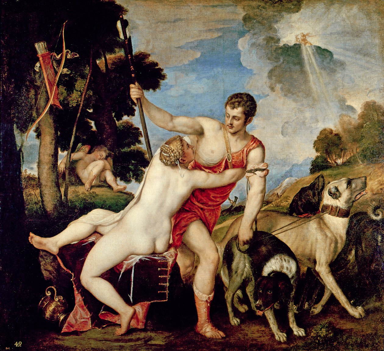 Venüs ve Adonis by Tiziano Vecelli