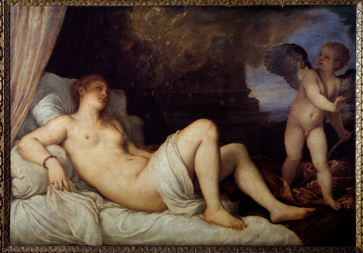 Danae - tuval üzerine yağlıboya by Titian (c.1488 1576)