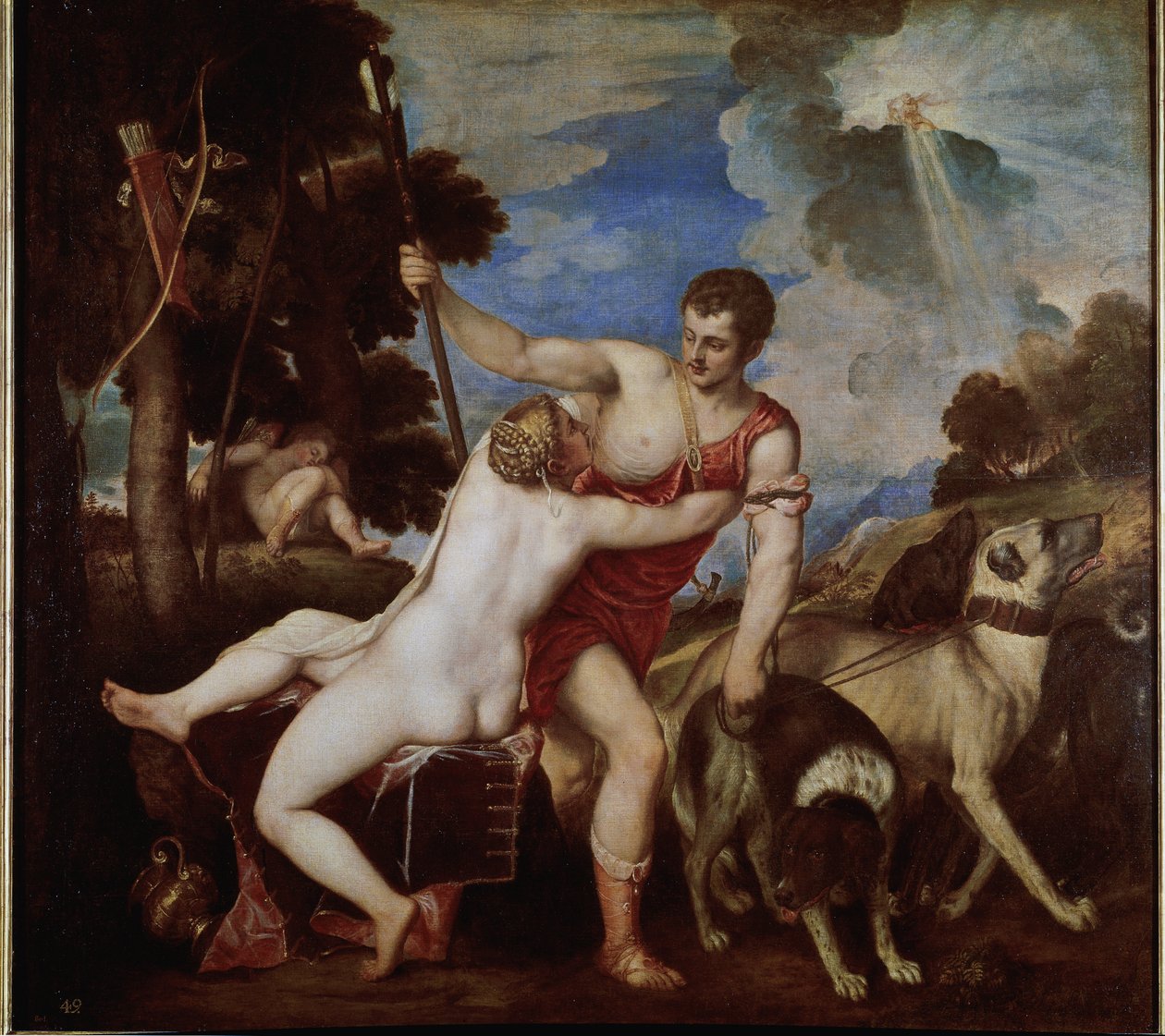 Venüs ve Adonis (tuval üzerine yağlı boya by Titian (c.1488 1576)