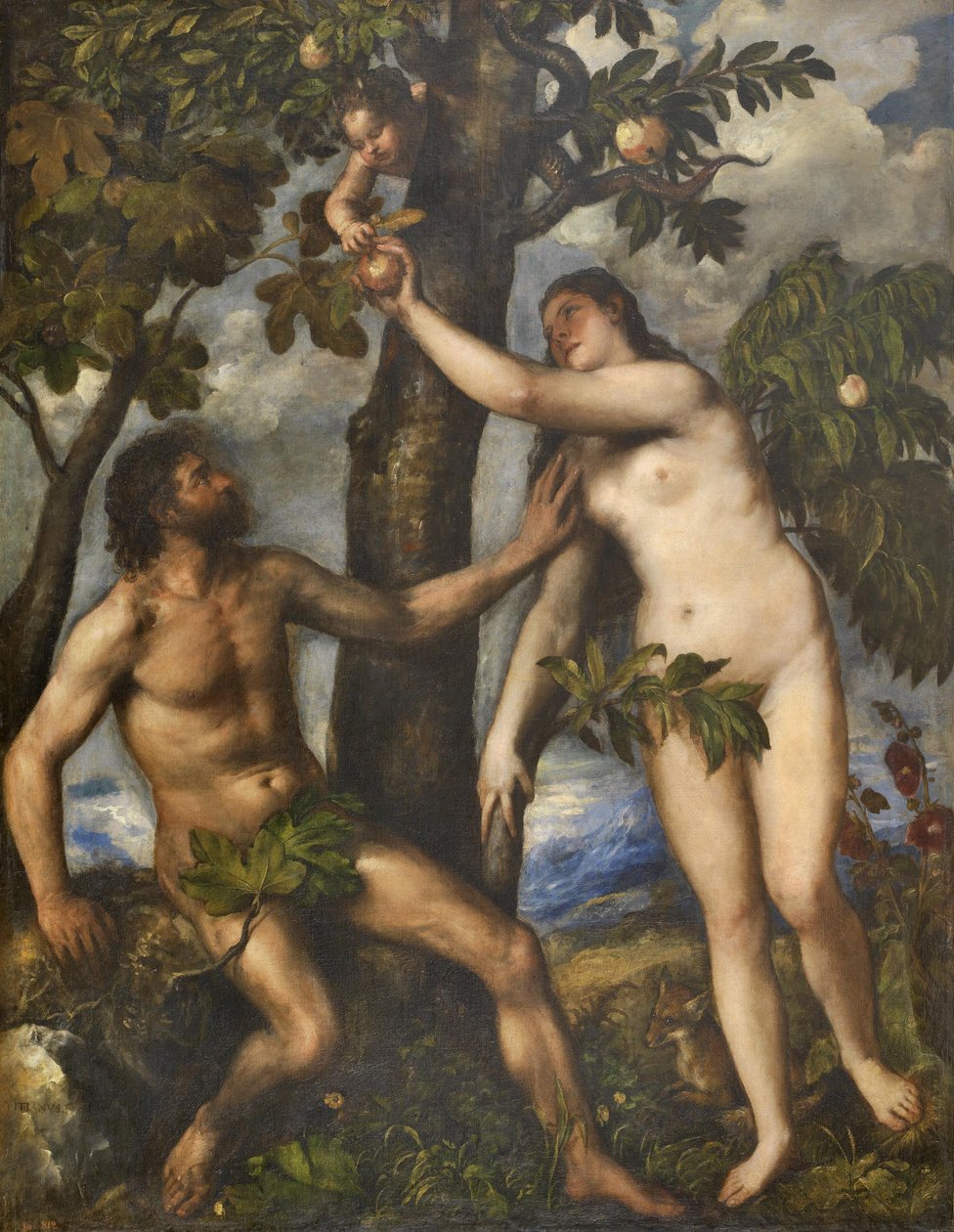 Adem ve Havva, c.1550 by Tiziano Vecelli