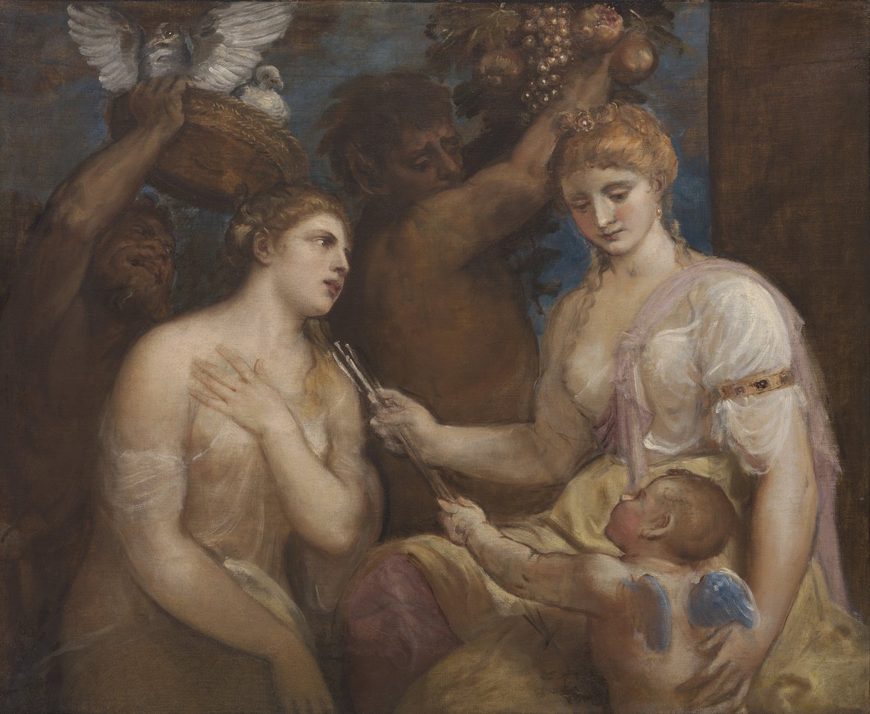 Venüs ve Aşk Tanrısı Alegorisi, c.1600 by Tiziano Vecelli