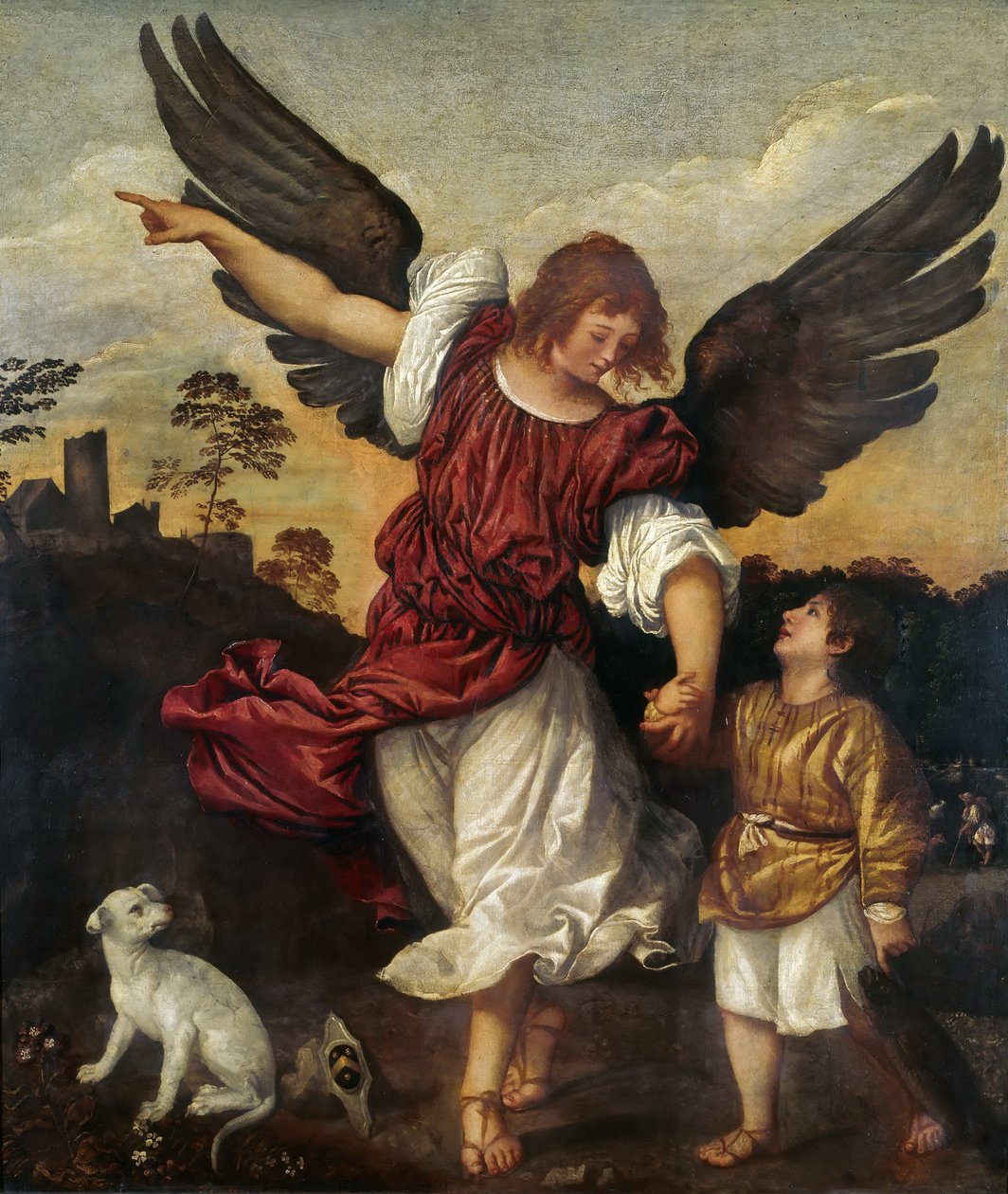 Tobias ve Melek, yaklaşık 1521-1525. by Titian