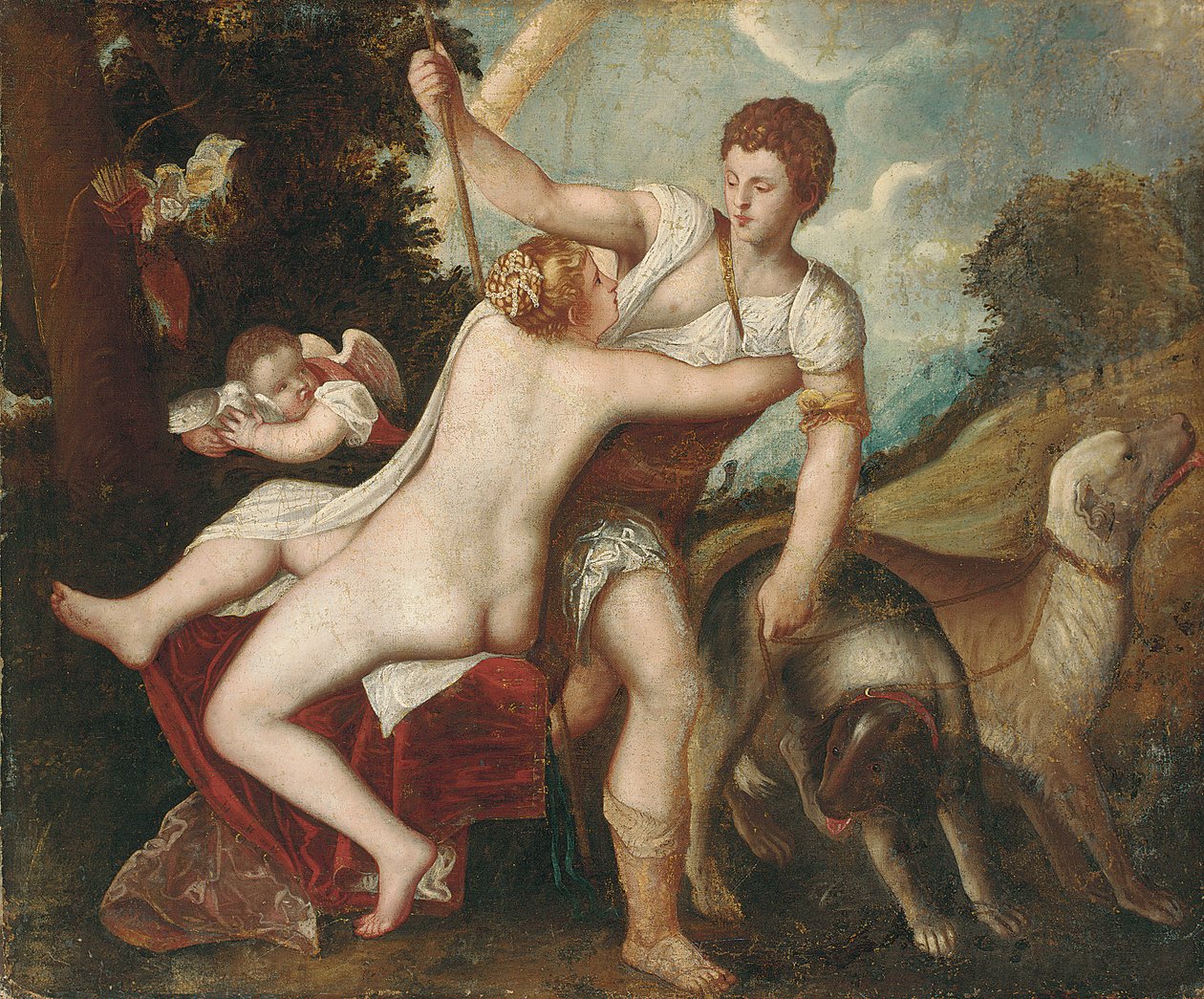 Venüs ve Adonis by Tiziano Vecelli