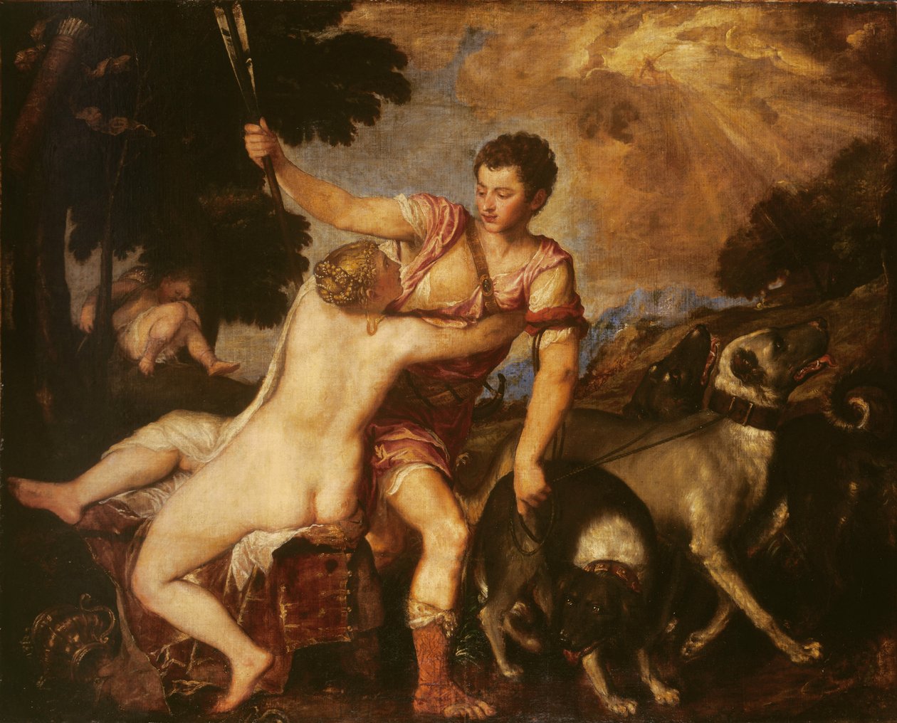 Venüs ve Adonis, 1555 by Tiziano Vecelli