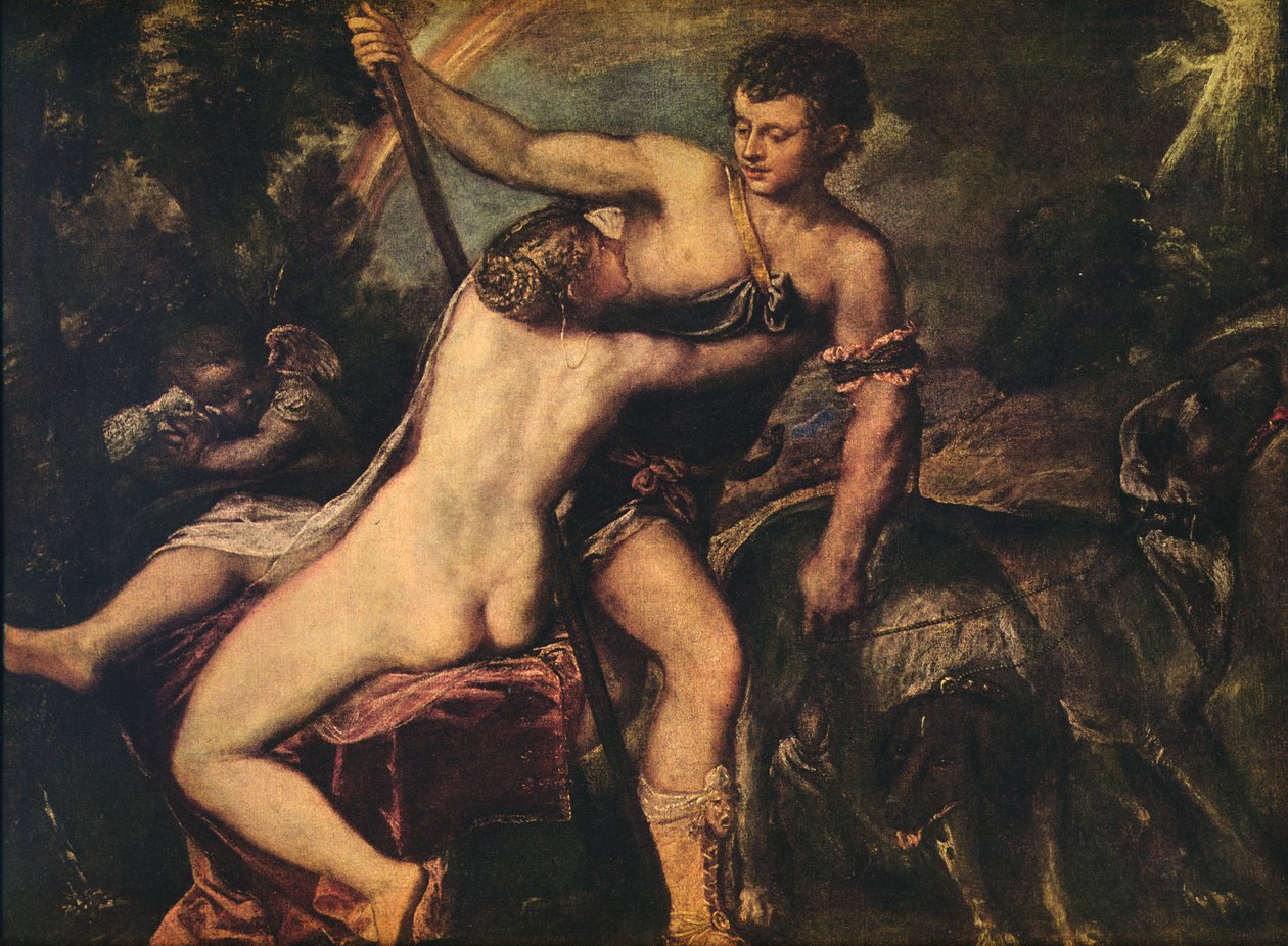 Venüs ve Adonis, 1560 by Tiziano Vecelli