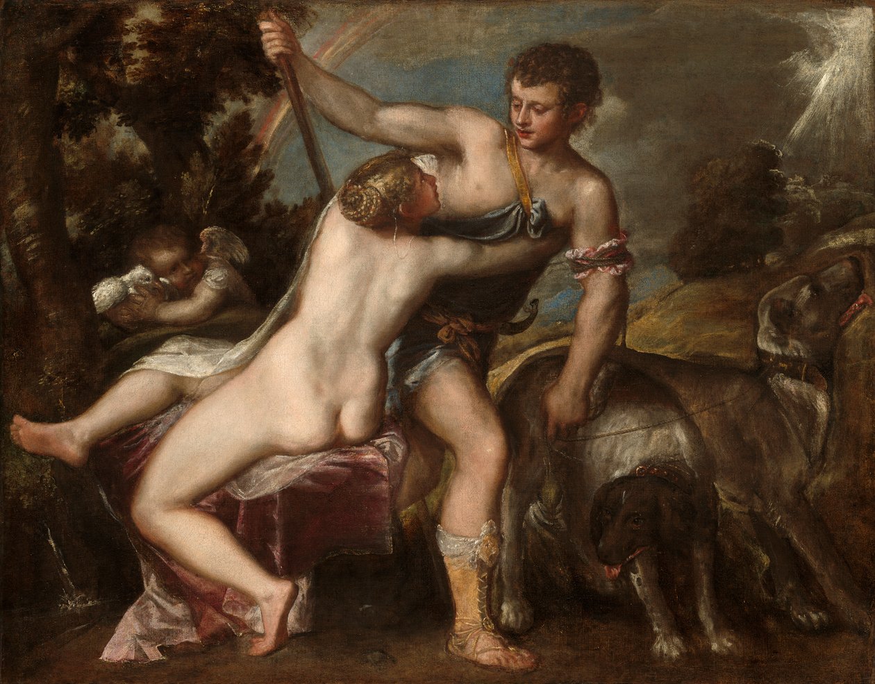 Venüs ve Adonis, c.1560 by Tiziano Vecelli