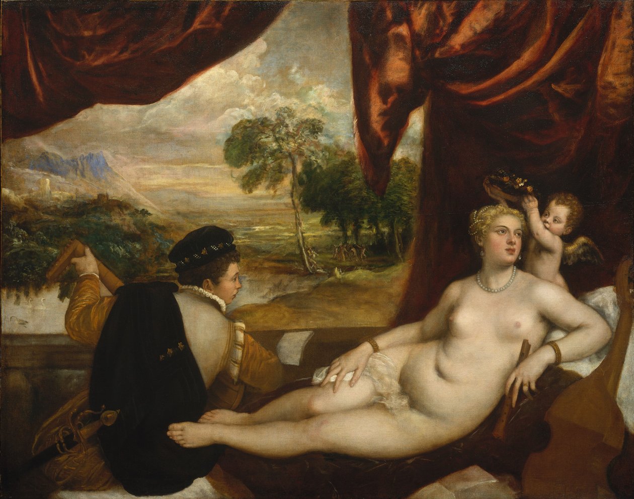 Venüs ve Ud Oyuncusu, c.1565-70 by Tiziano Vecelli