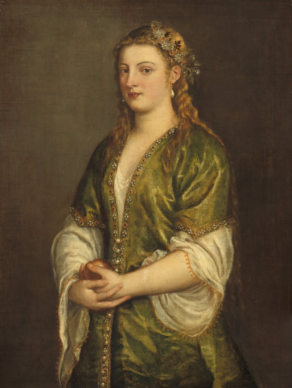 Elma Tutan Kadın, c. 1550. by Titian