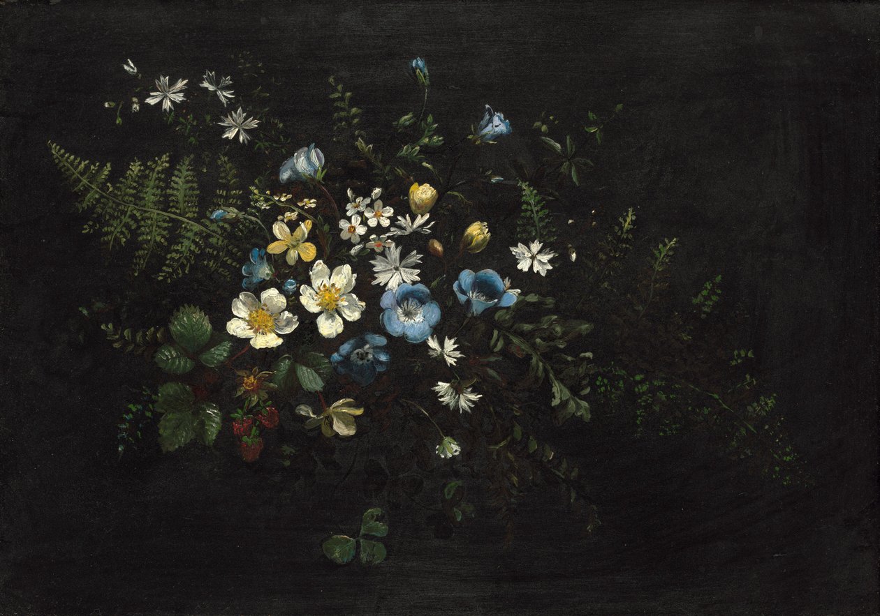 Çiçek ve Eğrelti Otları Spreyi by Titian Ramsay Peale