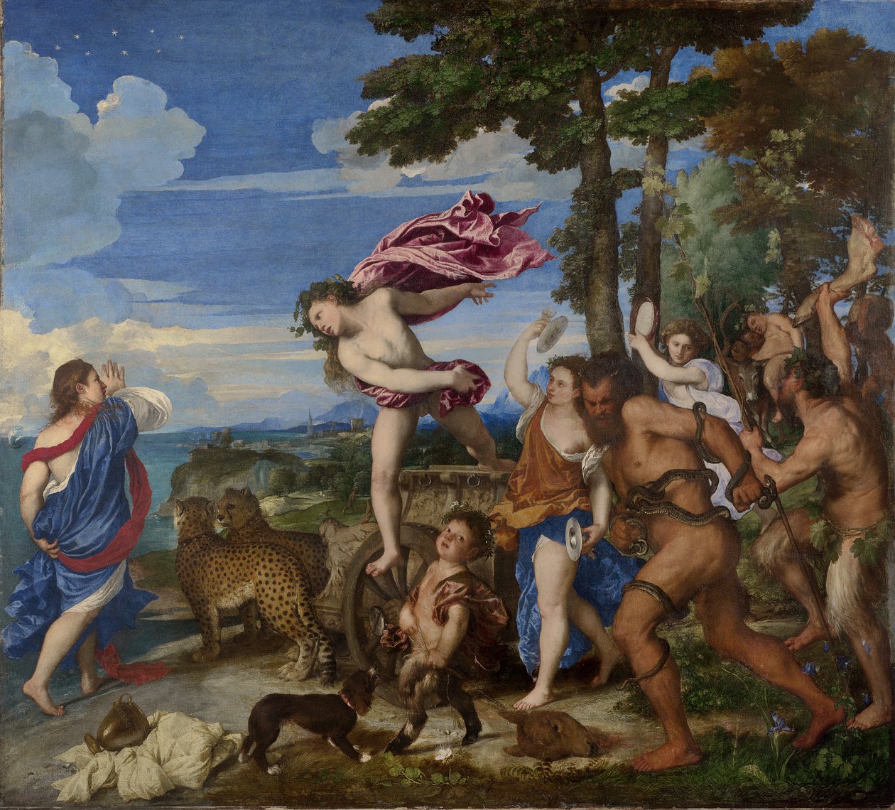 Bacchus ve Ariadne, 1520-23 (restorasyon öncesi) by Tiziano Vecelli
