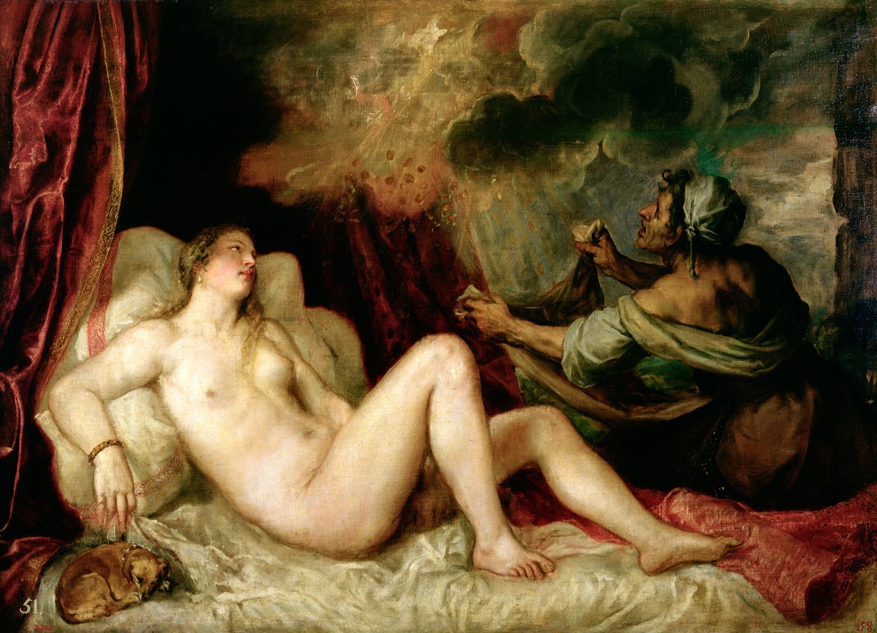 Danae Altın Duşu Alırken by Tiziano Vecelli