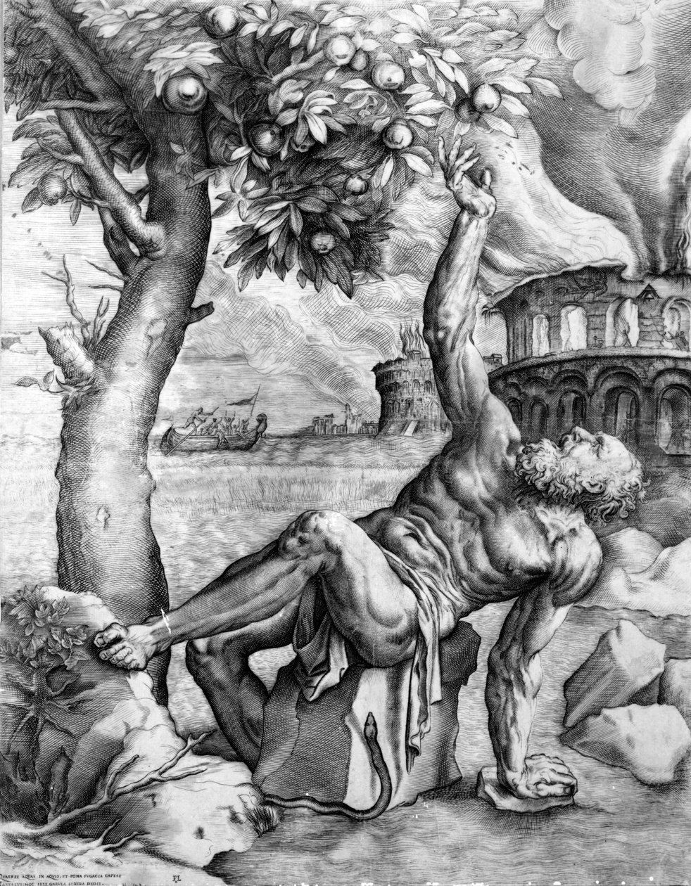 Giulio Sanuto tarafından oyulmuş Tantalus, c.1550