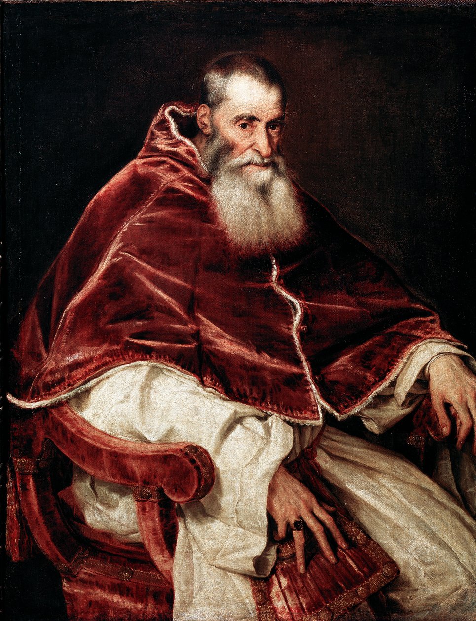 Papa Paul III'ün Portresi by Tiziano Vecelli