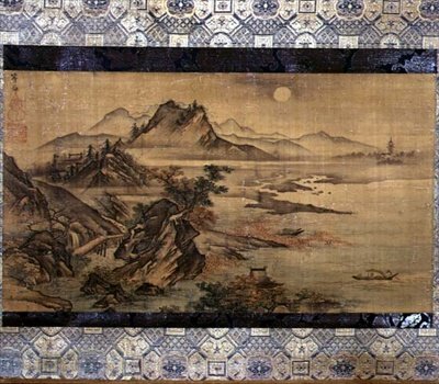 Manzara, Japonca (ipek üzerine resim) by Toeki Unkoku