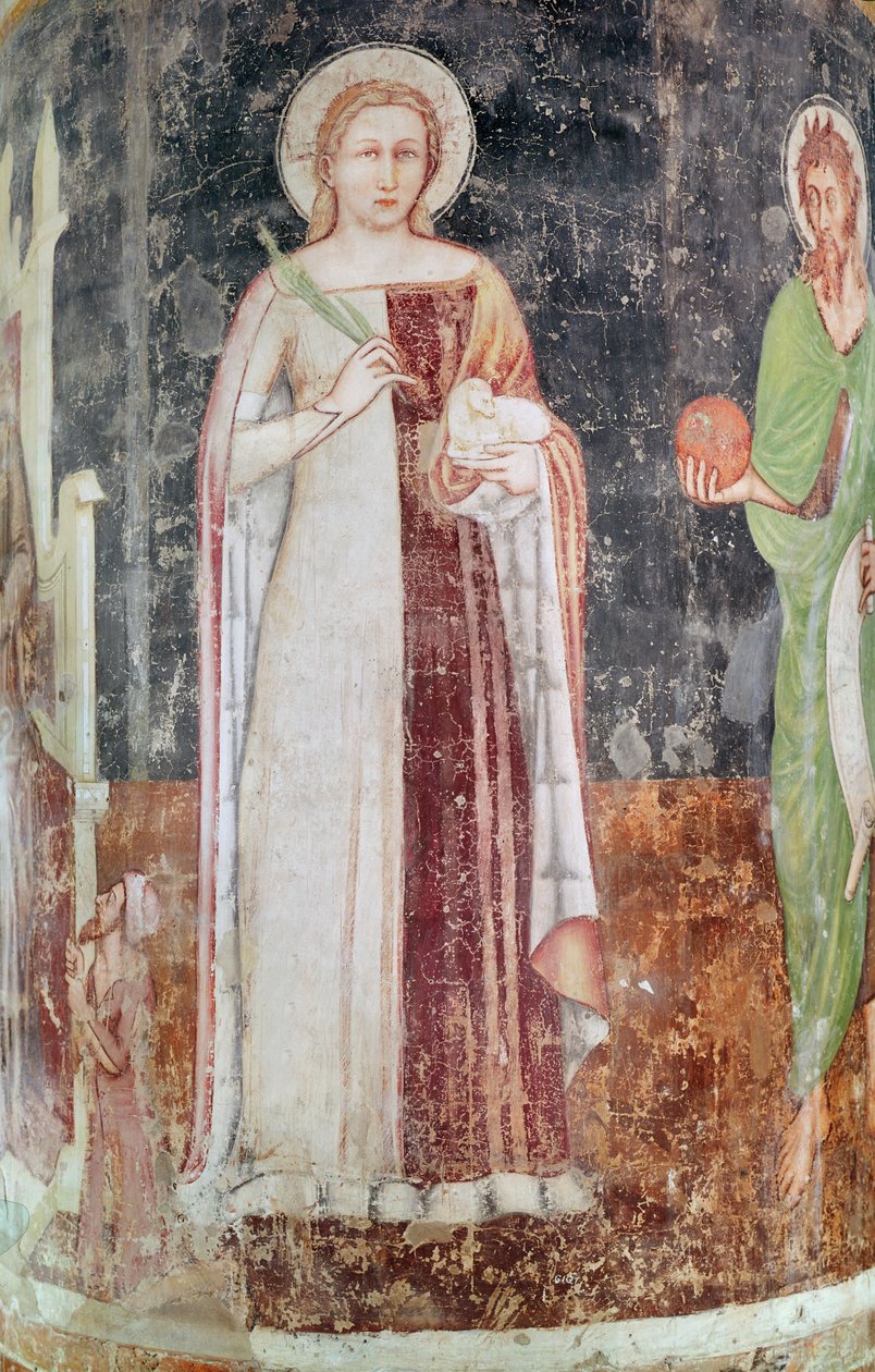 St. Agnes  by Tommaso da Modena