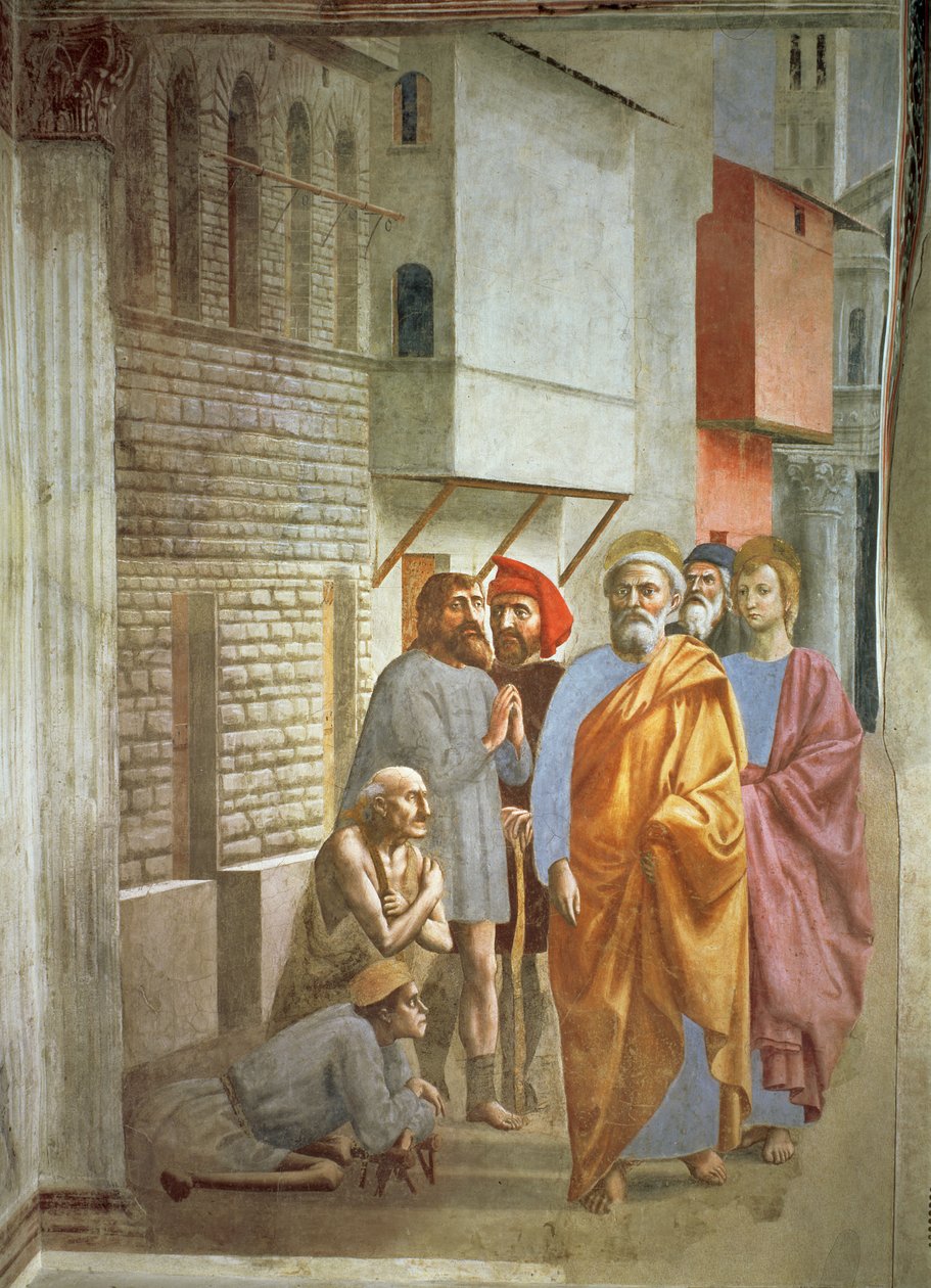 Aziz Peter Gölgesiyle İyileşiyor, c.1427 by Tommaso Masaccio