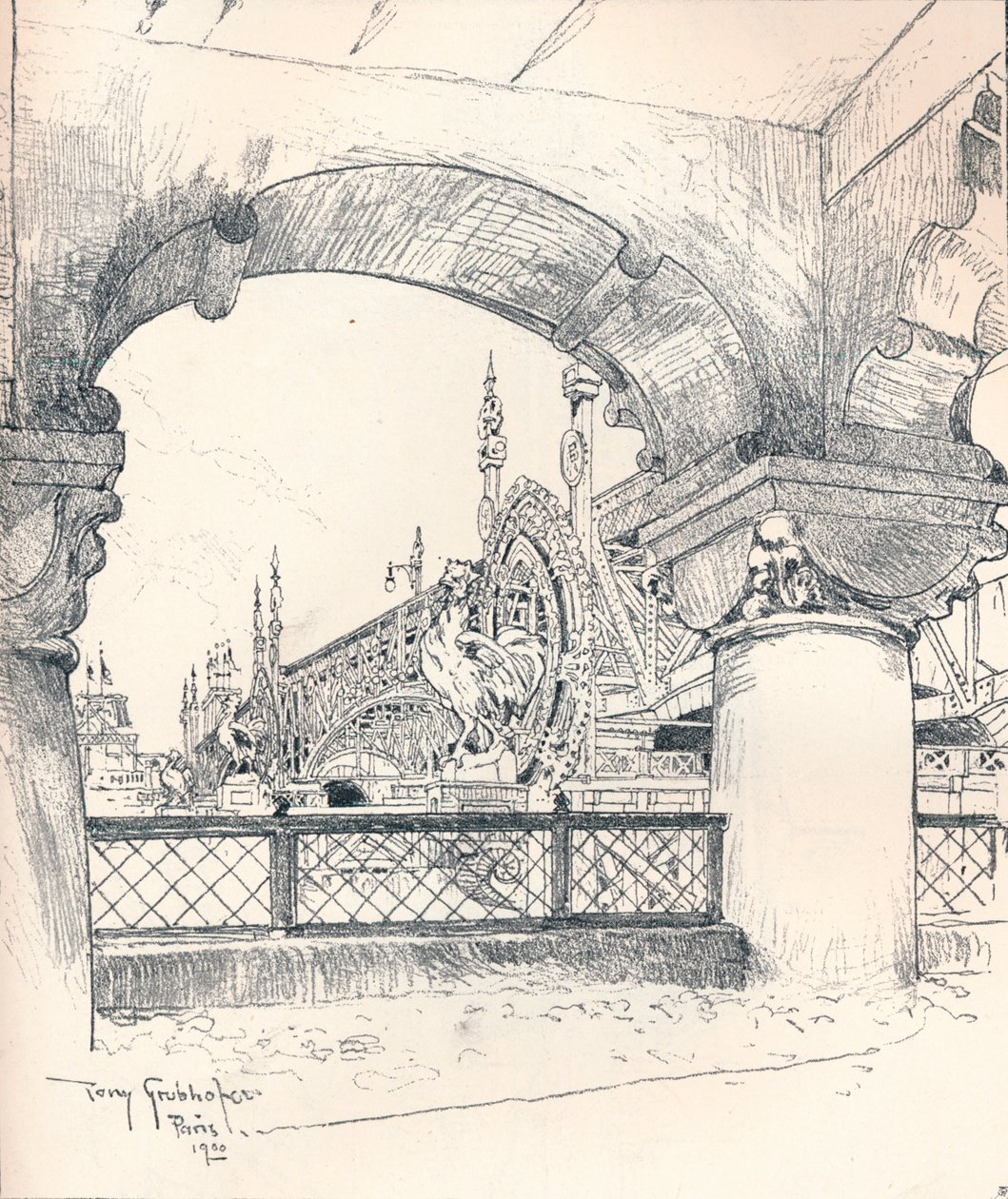 Pont des Invalides yakınlarındaki Colonnade, c1900 by Tony Grubhofer