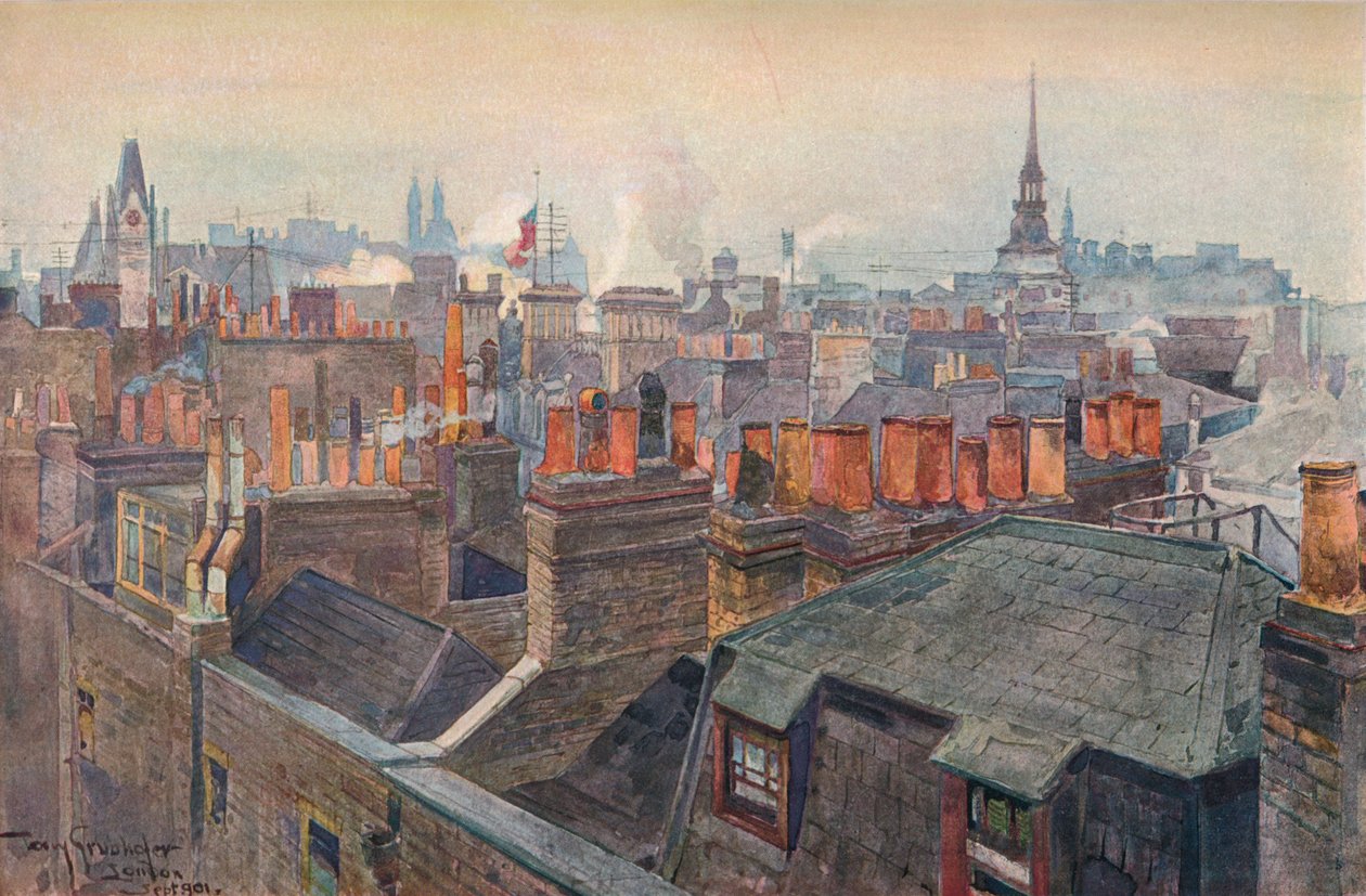 Londra Çatıları, 1901 by Tony Grubhofer