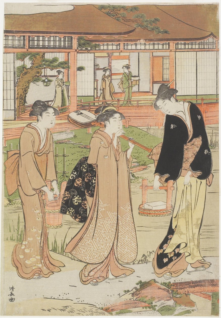 Daimyo'nun Bahçesinde Piknik, 1786 by Torii Kiyonaga