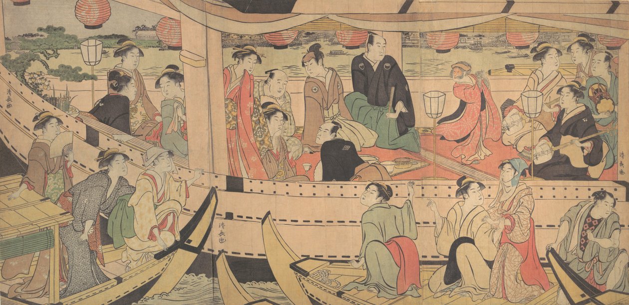 Sumida Nehri Tatili, 1788-90. by Torii Kiyonaga