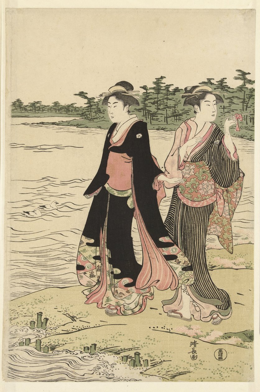 Sumida Nehri üzerinde Feribot by Torii Kiyonaga