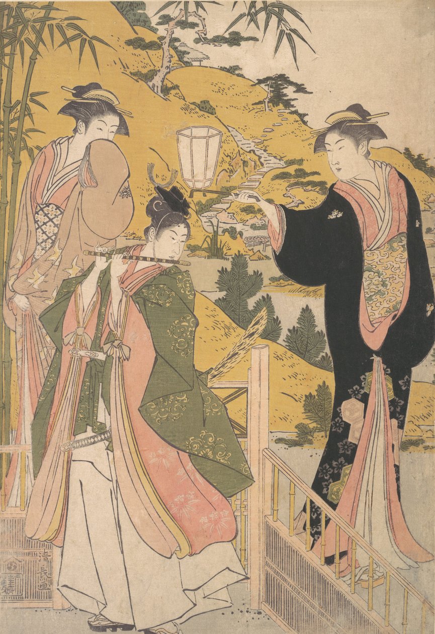 Yoshitsune Serena Kim ve Tokoro Rurihime, değil mi? 1785. by Torii Kiyonaga