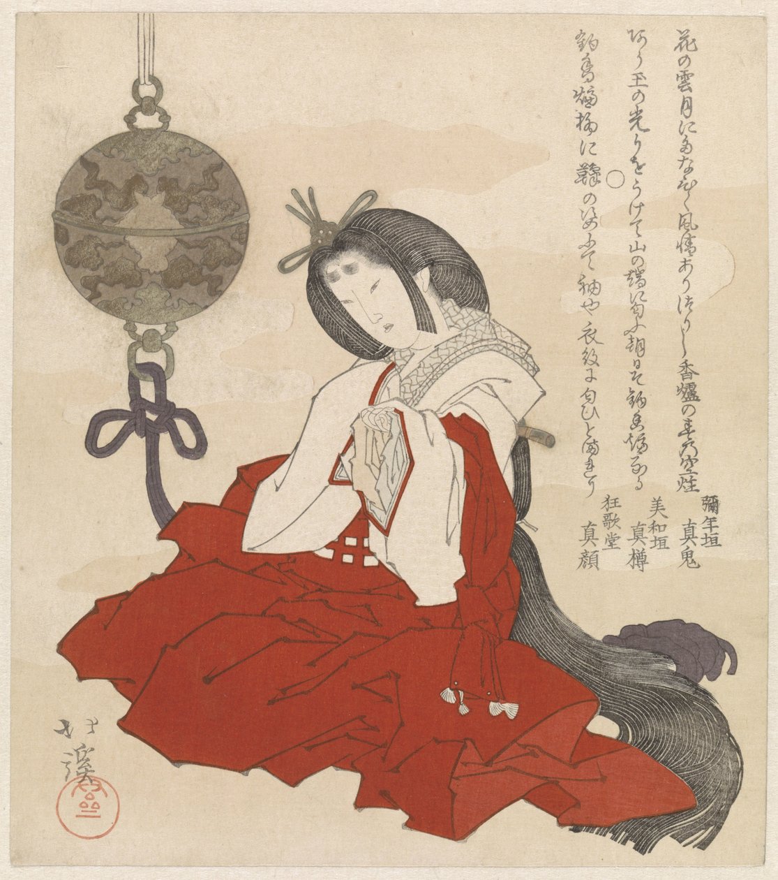 tütsü brülörü olan kadın by Totoya Hokkei