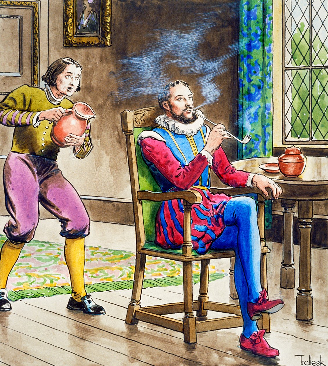 Sir Walter Raleigh pipo içiyor, c1900 by Trelleek