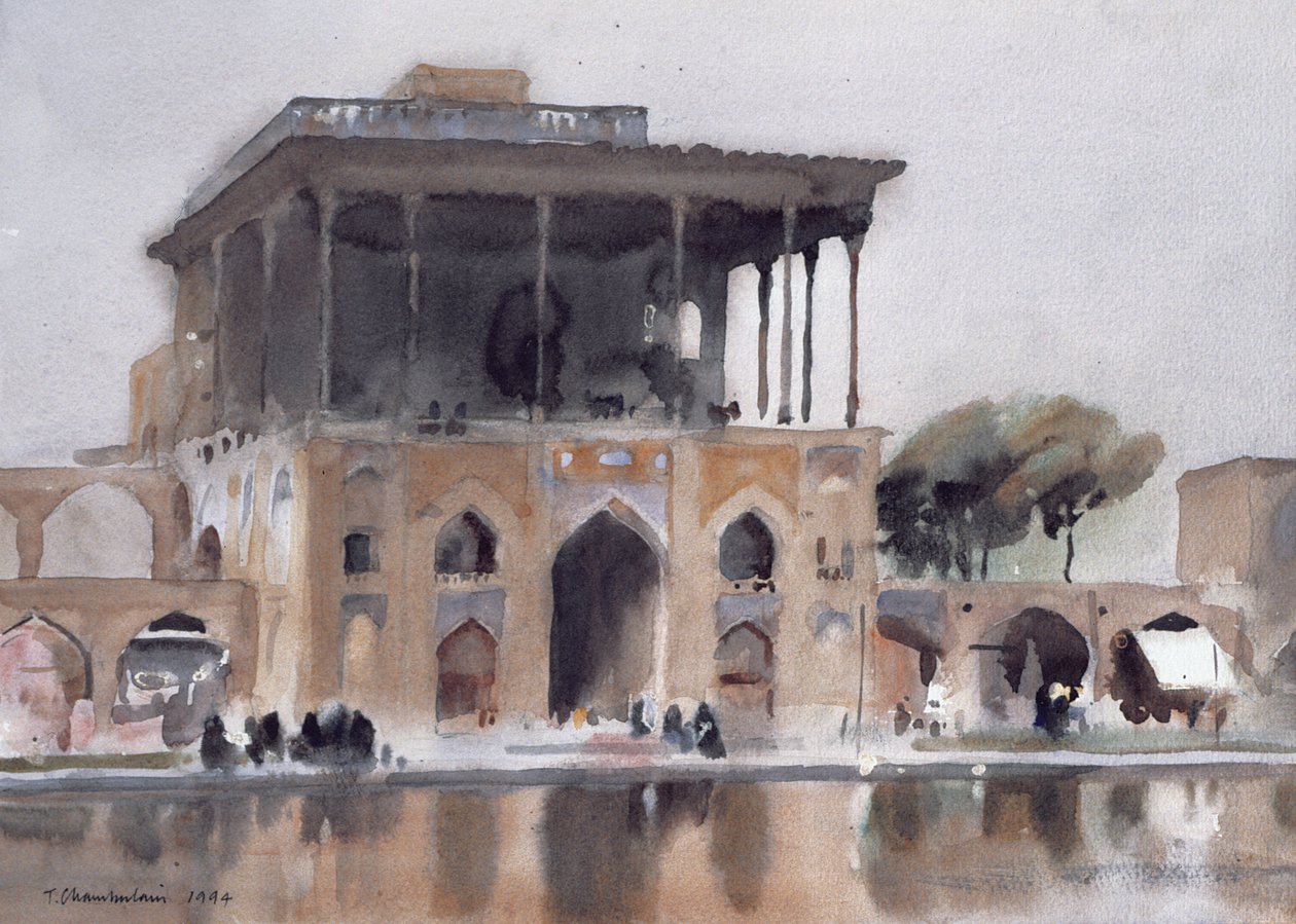 Ali Kapu Sarayı, İsfahan, 1994 (kağıt üzerinde wc) by Trevor Chamberlain