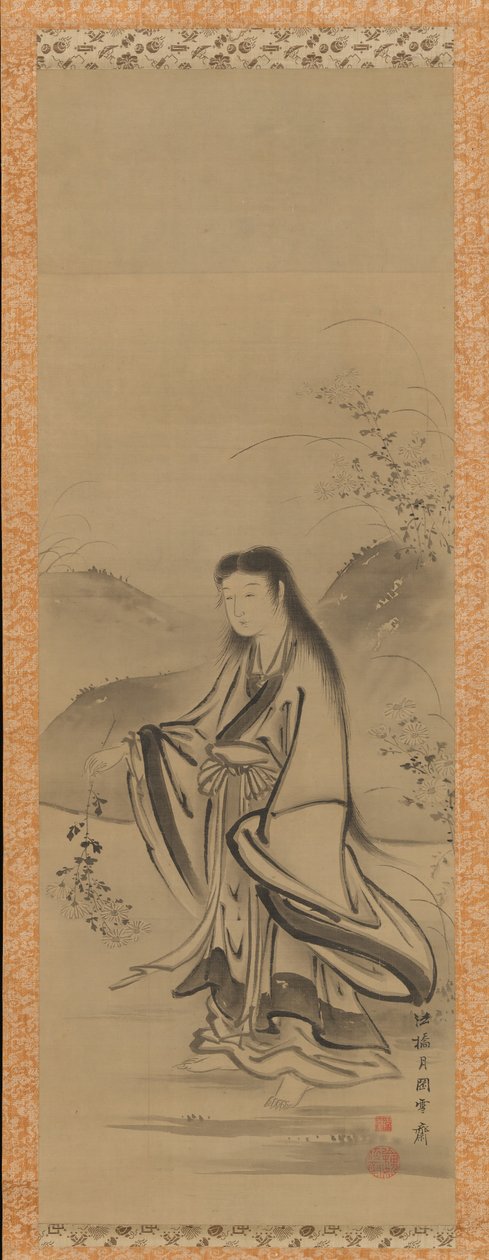 Kiku Jido Krizantem Çocuğu, 18. yüzyıl. by Tsukioka Sessai