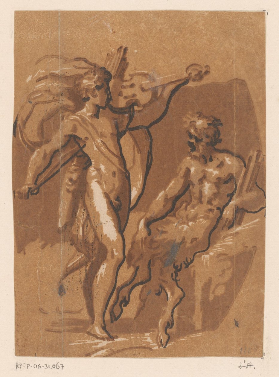 Apollo ve Marsyas arasındaki maç by Ugo da Carpi (possibly)