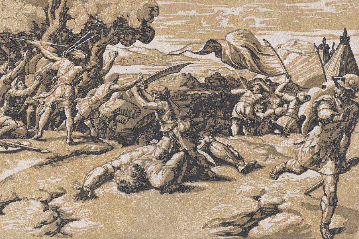 David ve Goliath, yaklaşık. 1520-27. by Ugo da Carpi